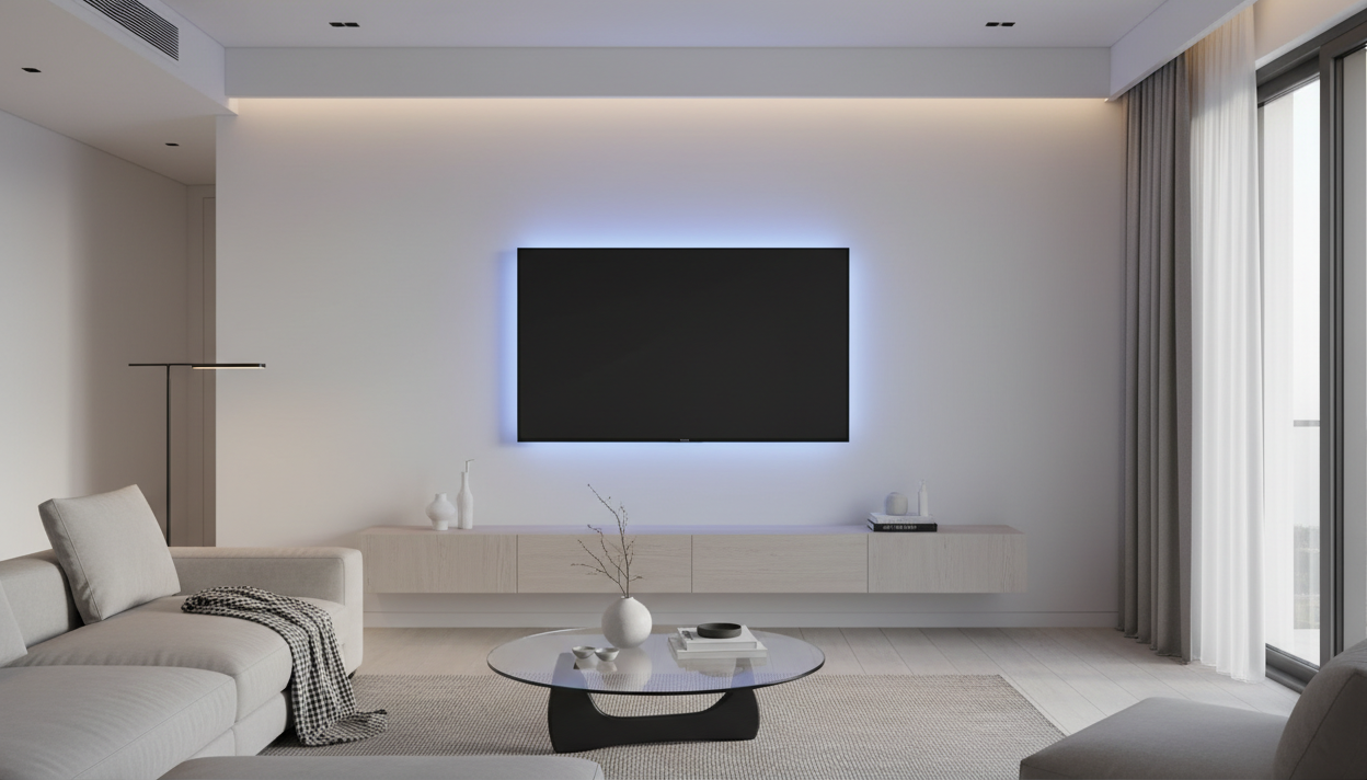 AUf dem wand LED and TV
